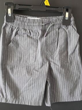 Boys's Gray Pinstripe Drawstring Shorts